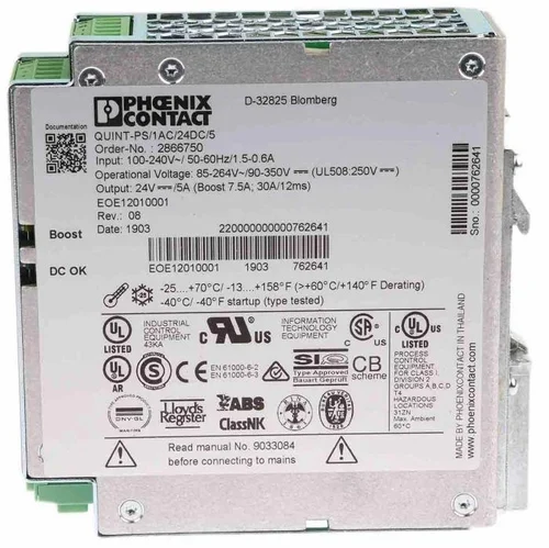 Phoenix Contact 2866750 Power supply – QUINT-PS/1AC/24DC/ 5 Phoenix Contact 2866750 Power supply – QUINT-PS/1AC/24DC/ 5